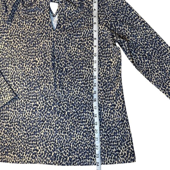 J. McLaughlin blue leopard print blouse size small - Picture 3 of 13